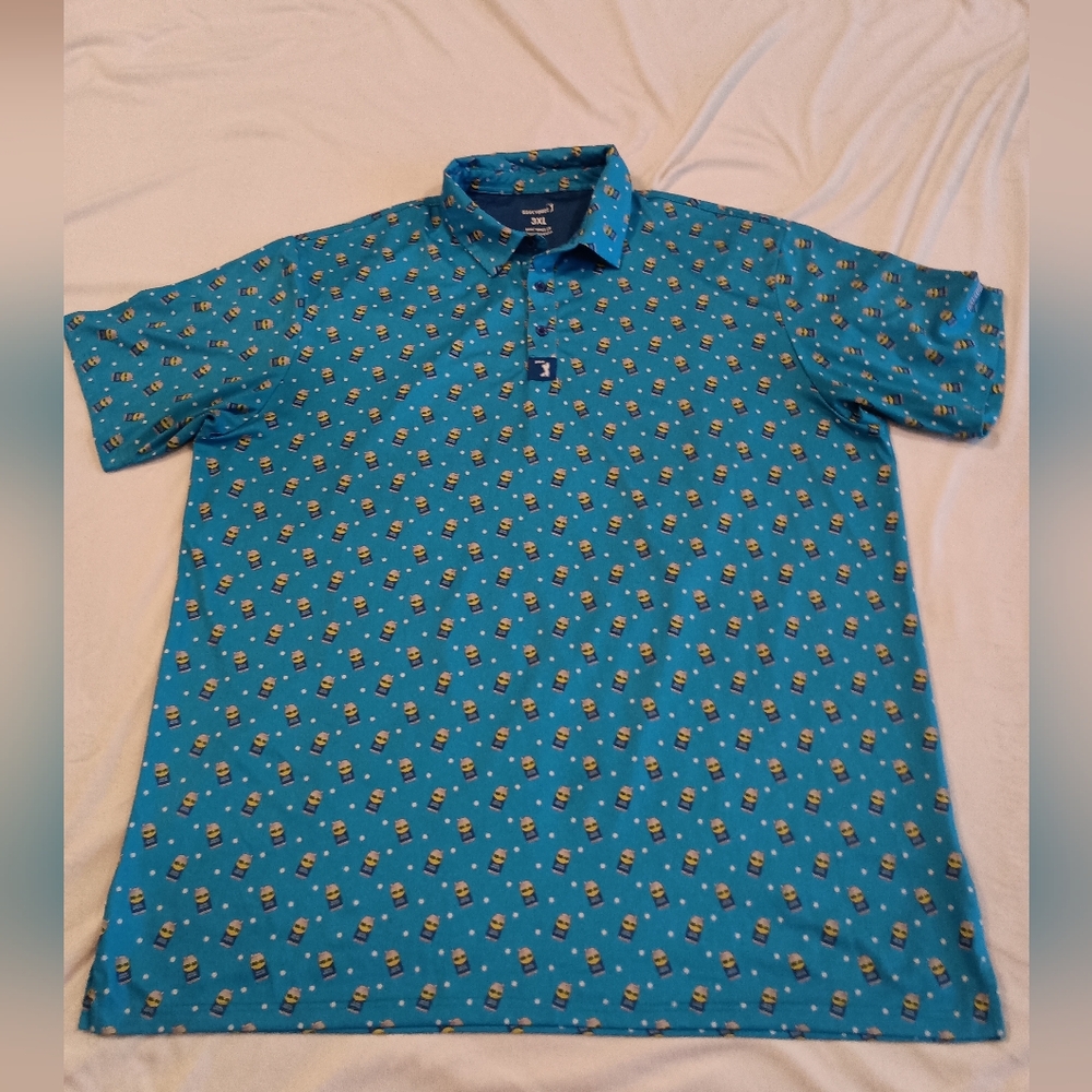 Bogey Bros Swing Grease Golf Polo Men's Size  3XL All over Print Bold Fun